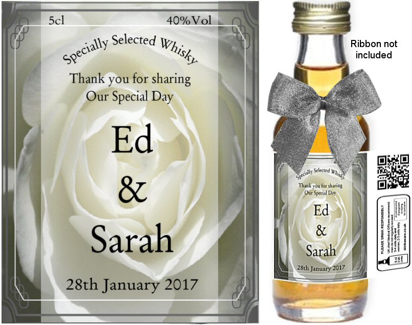Personalised Alcohol Miniatures | Wedding Favour Label 02 - Click Image to Close